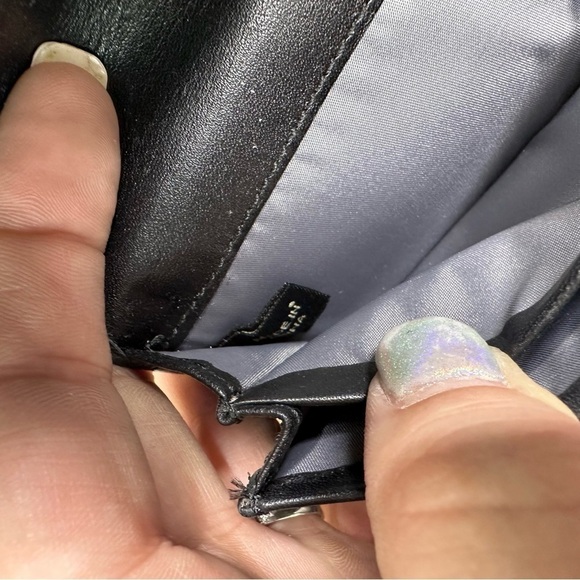 COACH SoHo Signature Jacquard Canvas And Leather Pleated Black Envelope Clutch - Picture 9 of 13